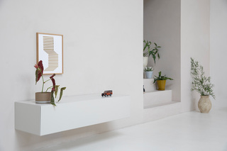 Zwevend design tv-meubel, RAAT, Norm | 100, Wit